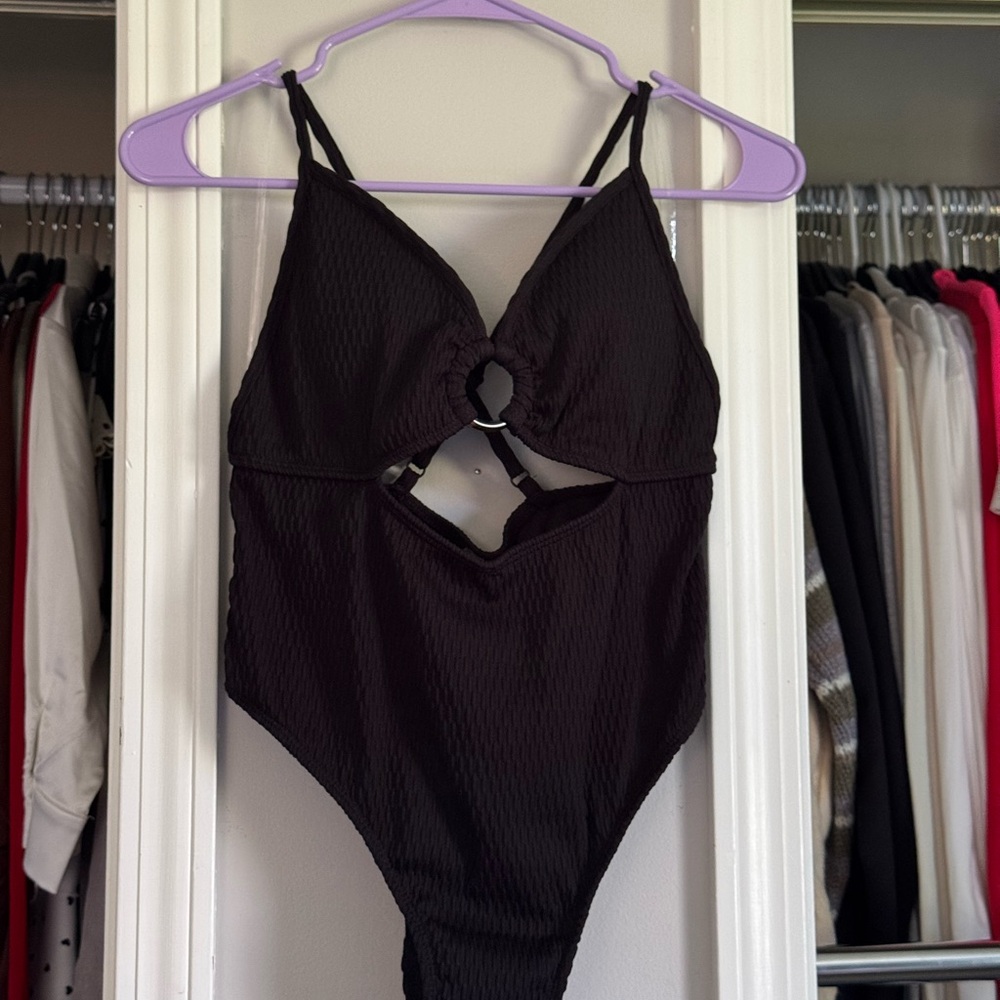 Black Cutout Swimsuit